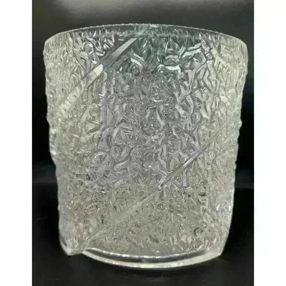Vintage Mid-Century Modern Lucite Iceberg Textured Ice Bucket Stunning Clear